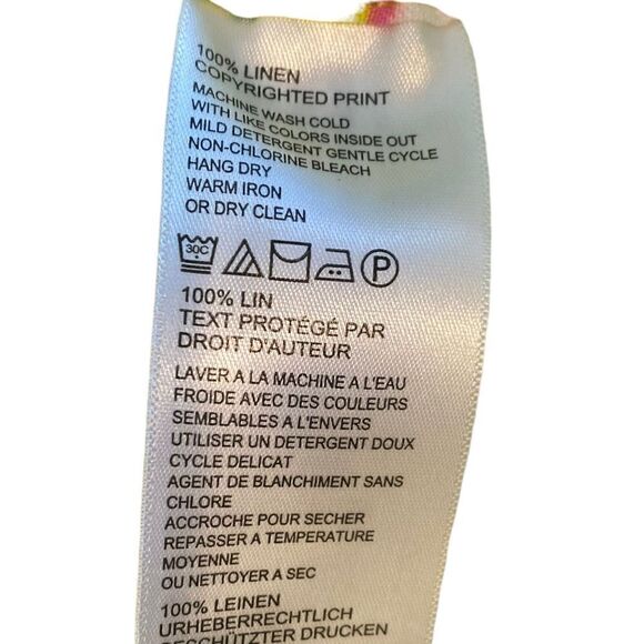 Tommy Bahama Sz S Neon Yellow Tropical Print Linen Summer Beach Skirt - Picture 5 of 5